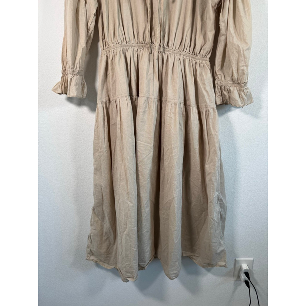 Women's ROOLEE Beige Midi Dress M - Picture 3 of 13